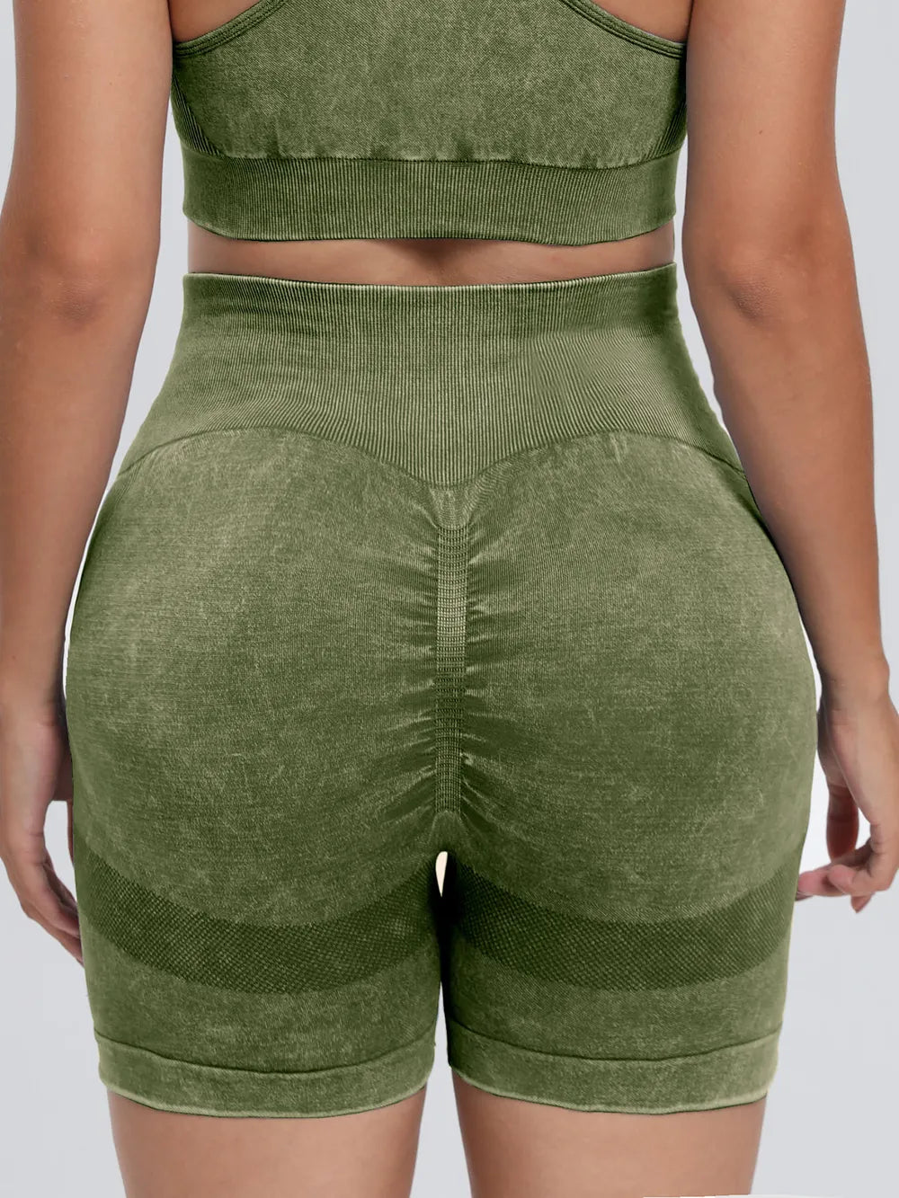 Shorts Actifs Taille Haute Lavés