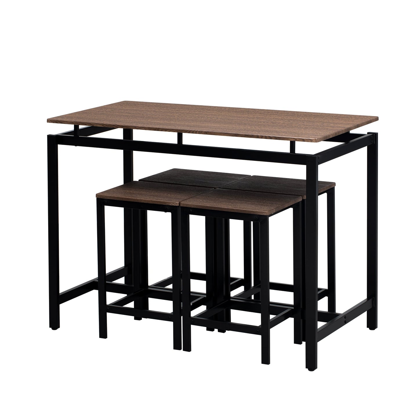 TREXM 5-Piece Compact Bar Table Set - Modern Industrial Design