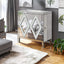 Storage Cabinet With Mirror Trim And Diamond Shape Design Spliced Combination For Living Room, Dining Room, Entryway, Kitchen - Korvel