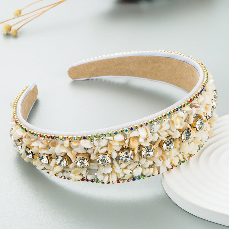 Colorful Turquoise Diamond Wide Edge Headband Set