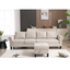 Sofá Seccional Convertible en Forma de L con Almacenamiento - Beige