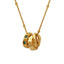 Fashion OL Titanium Steel Pendant Inlaid with Zircon Accessories Versatile Three Ring Buckle Necklace for Women - Korvel