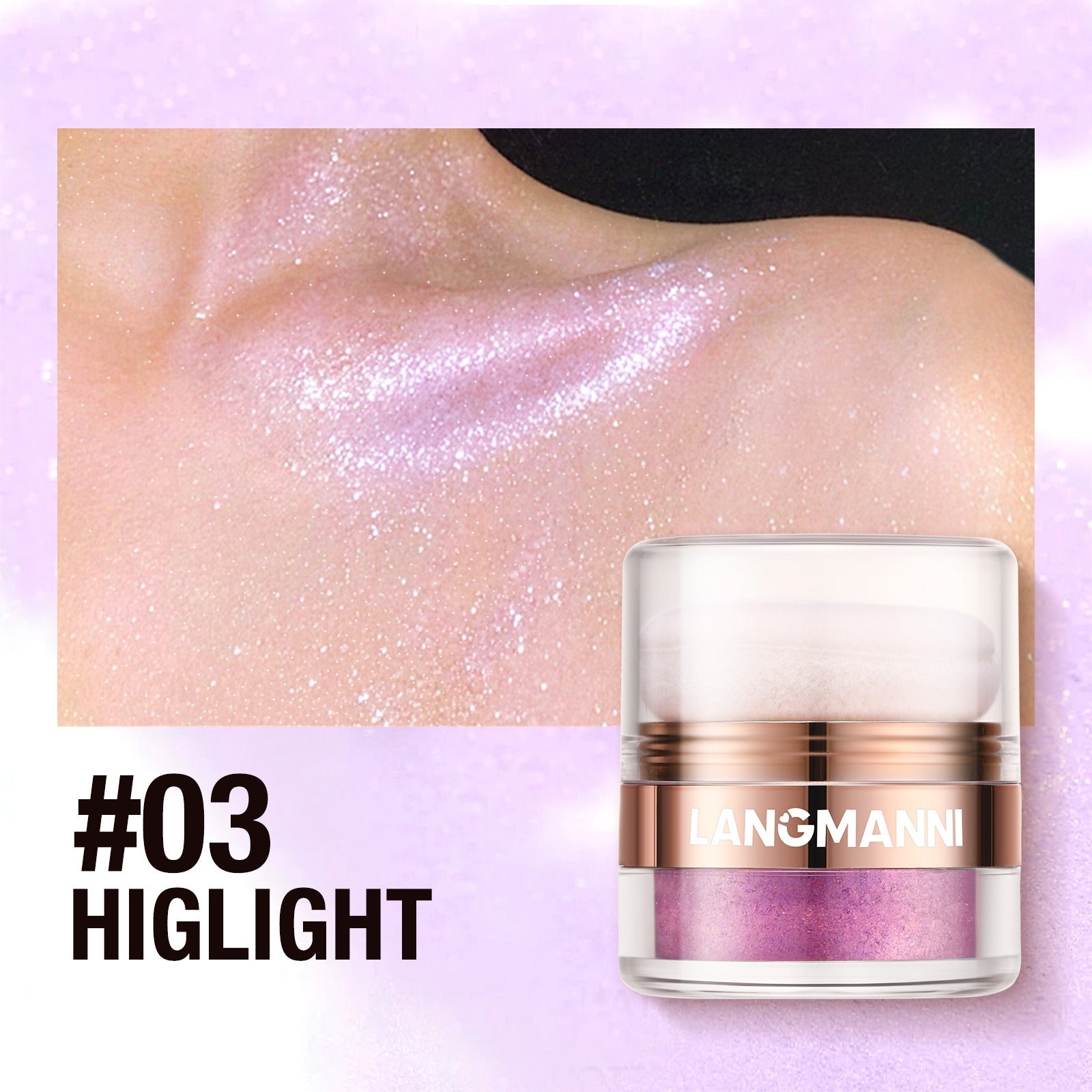 LANGMANNI Highlight powder, pat powder, face and body blush and contour powder - Korvel