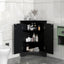Black Triangle Bathroom Storage Cabinet with Adjustable Shelves