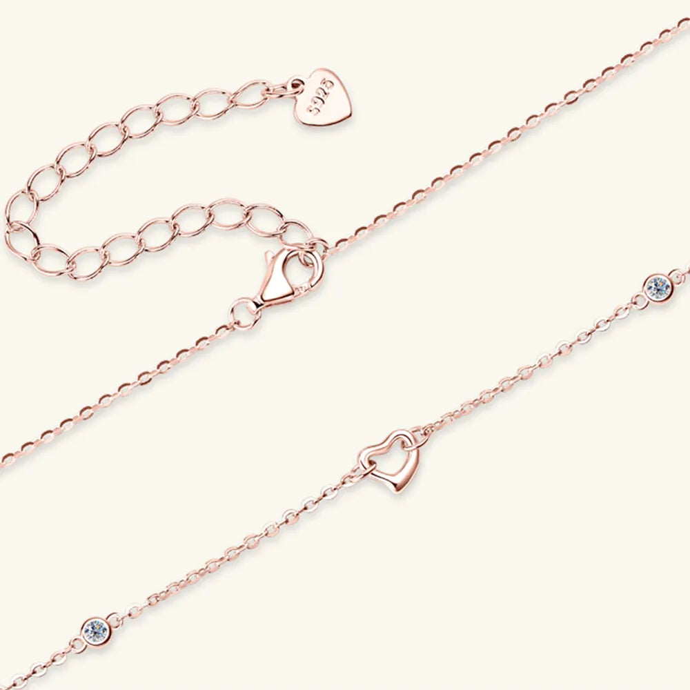 Collar de Corazón de Moissanita en Plata de Ley 925