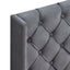 Velvet Button Tufted-Upholstered Bed with Wings Design - Strong Wood Slat Support - Easy Assembly - Gray Queen platform bed - Korvel