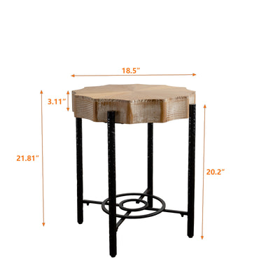 31.5 "Vintage Patchwork Lace Shape Coffee Table Cedar Coffee Table Set (Set of 2) - Korvel