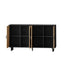62.20"Elegant and Functional 4-Door Rattan Decorative Storage Cabinet,for Bedroom,Living Room,Office,Easy Assembly,Black - Korvel