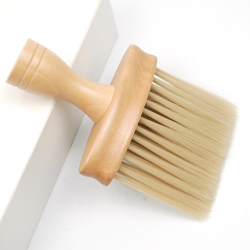 Broken Hair Sweeping Brush Bangs Brush Neck Sweeping Wooden Handle Large Imitation Mane Hairdressing Hairdressing Cleaning Brush - Korvel