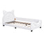 Lit de jour rembourré en polaire Teddy taille twin avec tête de lit en forme d'oreilles