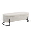 COOLMOR storage Ottoman chair with safety hinge and soft cushion fabric storage Ottoman stool (beige) - Korvel