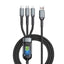 3-in-1 USB 100W Cable for Fast Charging and Data Transfer