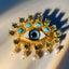 New Exaggerated Devil's Eye Brooch Baroque Pearl Tassel for Men Women Unisex Pin Jewelry European And American Vintage - Korvel