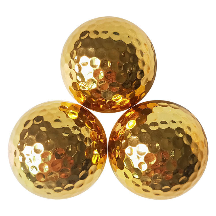 Golf Double Layer Gift Ball Electroplating Golden Golf Ball - Korvel