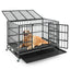Jaula para Perros de Metal Plegable de 48 Pulgadas con Ruedas Bloqueables