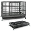 Jaula para Perros de Metal Plegable de 48 Pulgadas con Ruedas Bloqueables