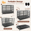 Jaula para Perros de Metal Plegable de 48 Pulgadas con Ruedas Bloqueables
