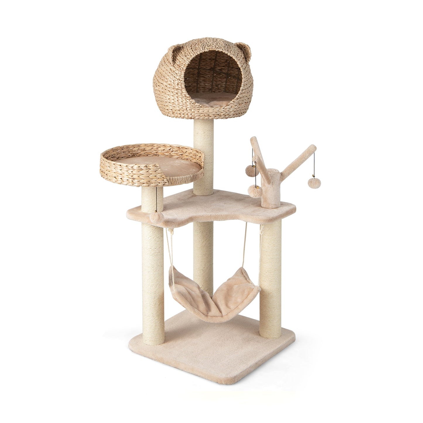 Multi-Level Cat Tree with Condo, Hammock & Rotatable Balls