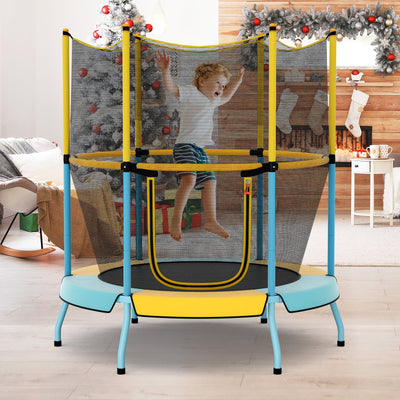 48 Inch Toddler Trampoline with Safety Enclosure Net - Yellow