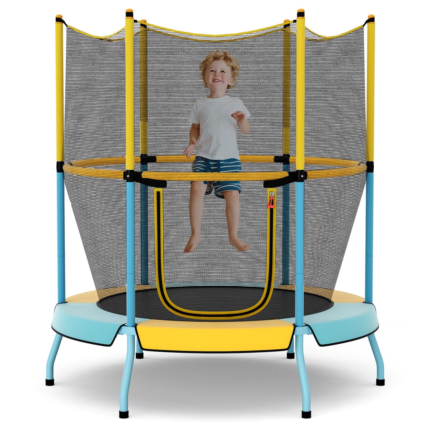 Trampoline pour tout-petits de 48 pouces avec filet de sécurité - Jaune