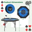 Table de poker pliable de 48 pouces avec rails rembourrés et porte-gobelets - Bleu