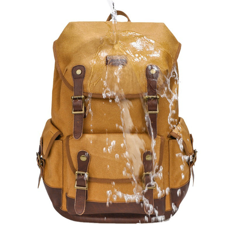 Mochila de Senderismo Vintage Impermeable de Gran Capacidad