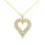 Collar con Colgante de Corazón de Diamante en Oro Amarillo de 14K y Plata Esterlina