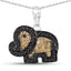0.89 Carat Genuine Black Diamond & Yellow Diamond Pendant