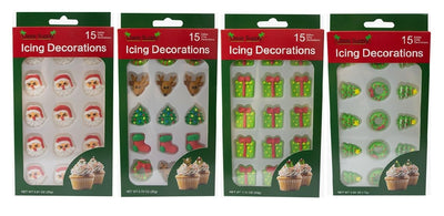Christmas Edible Cake Decorations - 60 Piece Set