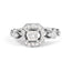 Anillo de Compromiso Halo de Diamantes en Oro Blanco de 14K - Talla 7