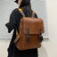 Sac à dos de voyage extérieur rétro en cuir authentique