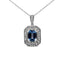 Pendentif en argent sterling 0,925 avec topaze bleue et accents de diamant