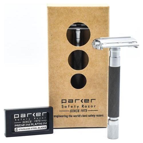Rasoir de sécurité Parker 74R en graphite et chrome satiné