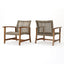 HAMPTON WOOD + WICKER CLUB CHAIR ( set of 2) - Korvel