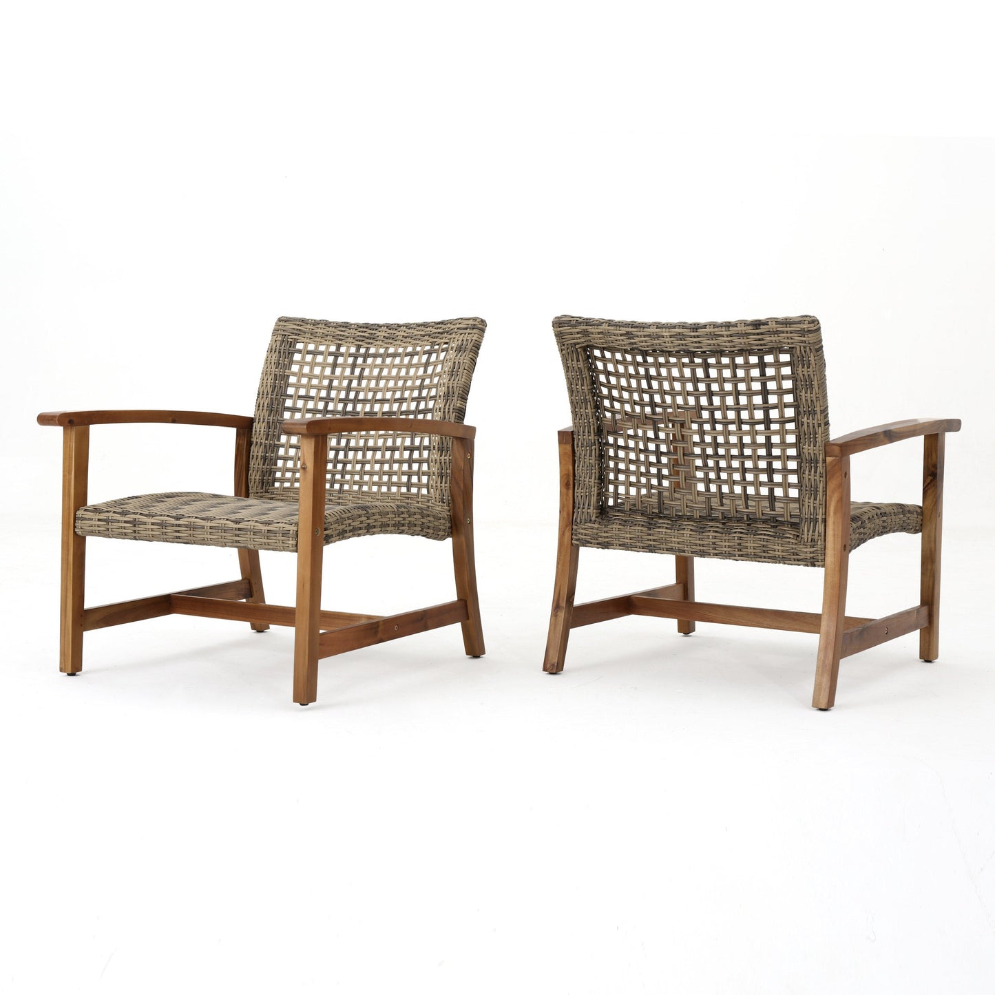 HAMPTON WOOD + WICKER CLUB CHAIR ( set of 2) - Korvel