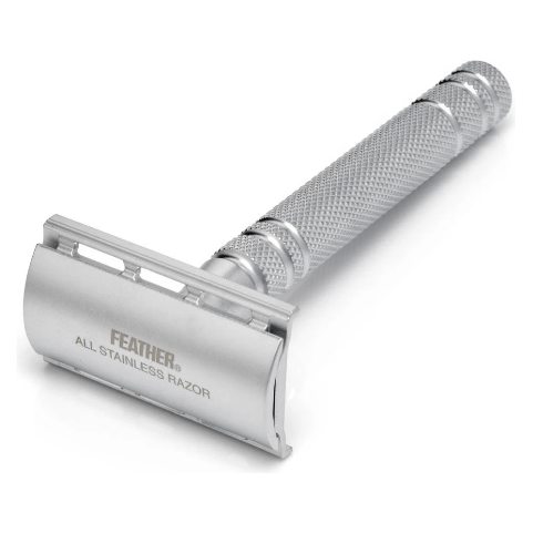 Rasoir de sécurité à double tranchant en acier inoxydable Feather AS-D2