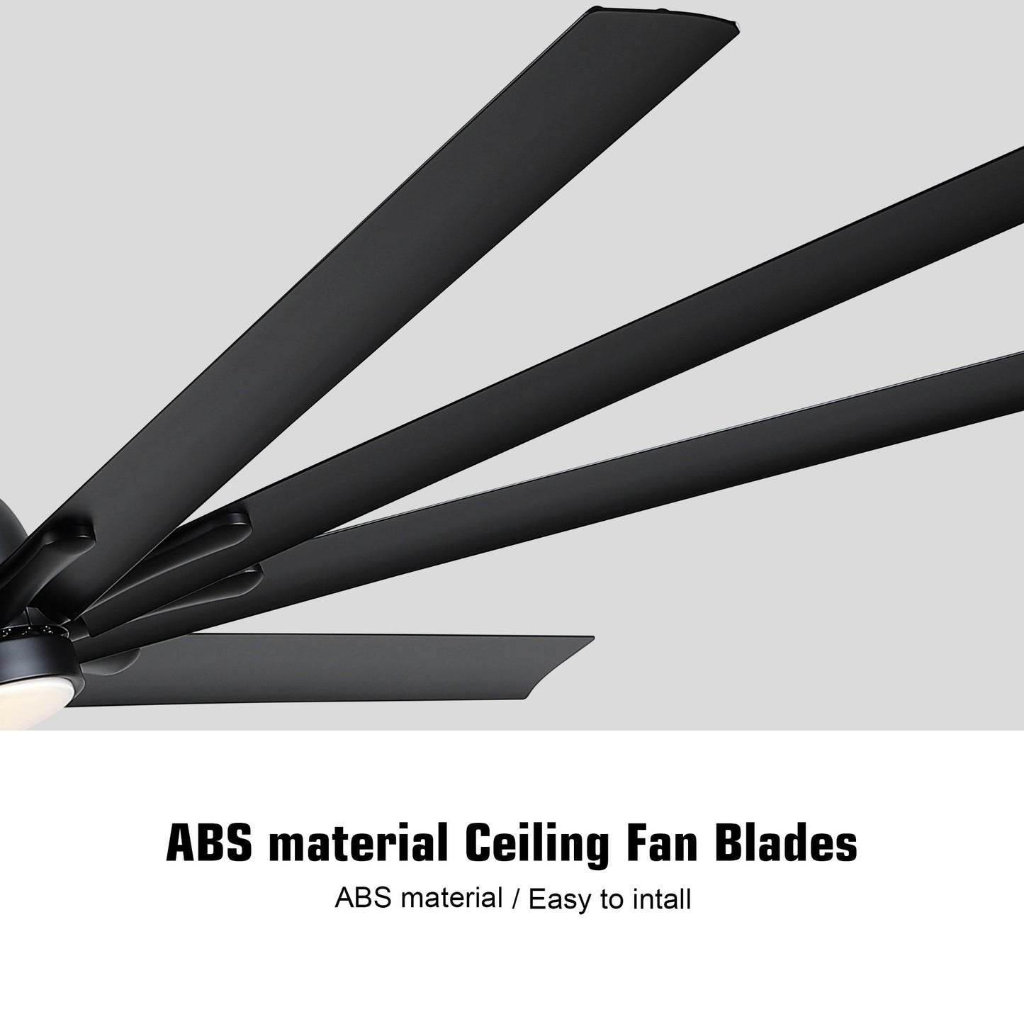 84-Inch Super Large Black Ceiling Fan with Remote Control