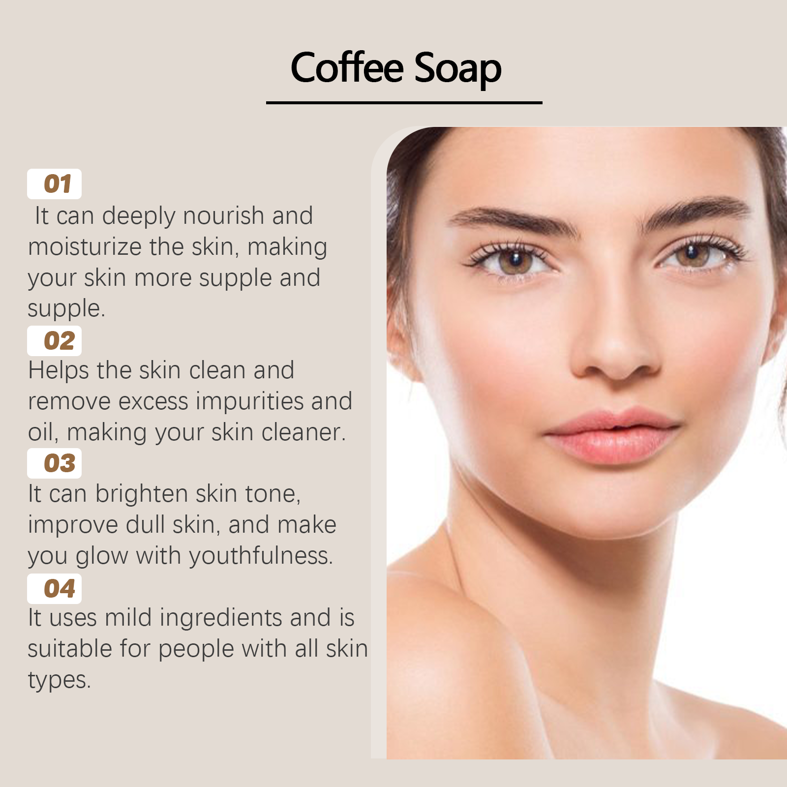 Coffee Cleansing Soap, Coffee Essence Gently Cleans, Nourishes, Moisturizes And Brightens The Skin - Korvel