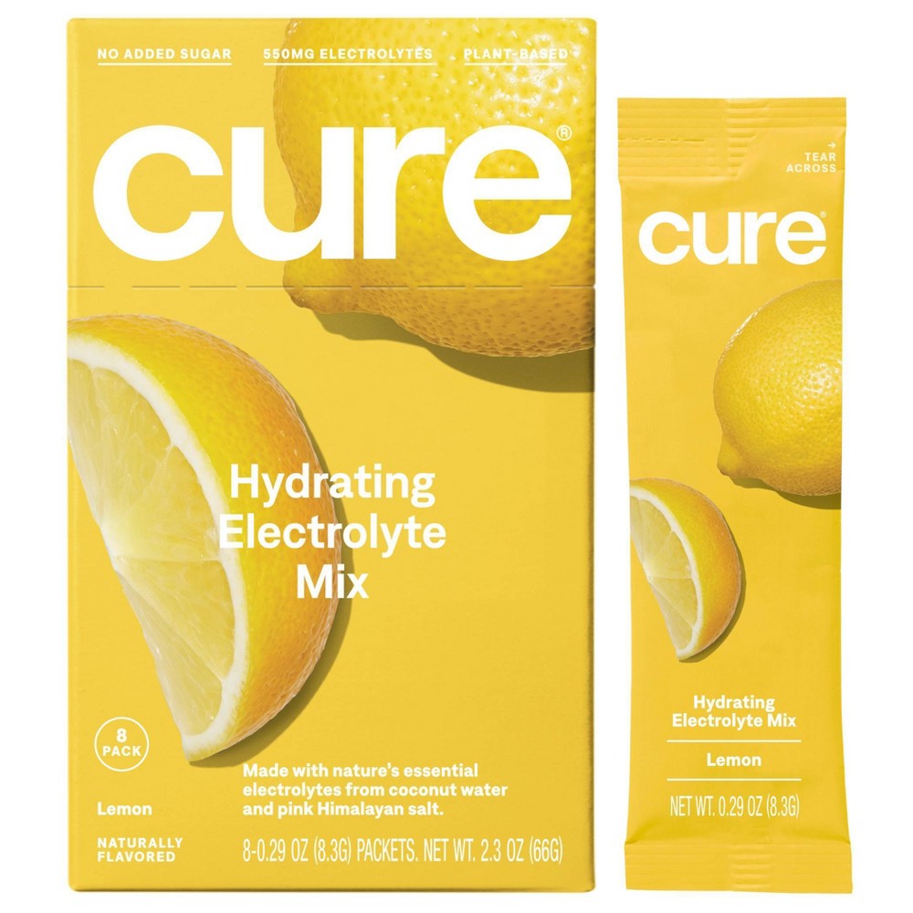 Poudre de mélange de boisson électrolytique vegan Cure Hydration - Citron - 8pk