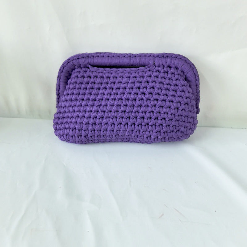 Women's Hand-Crocheted Dumpling Clutch Bag