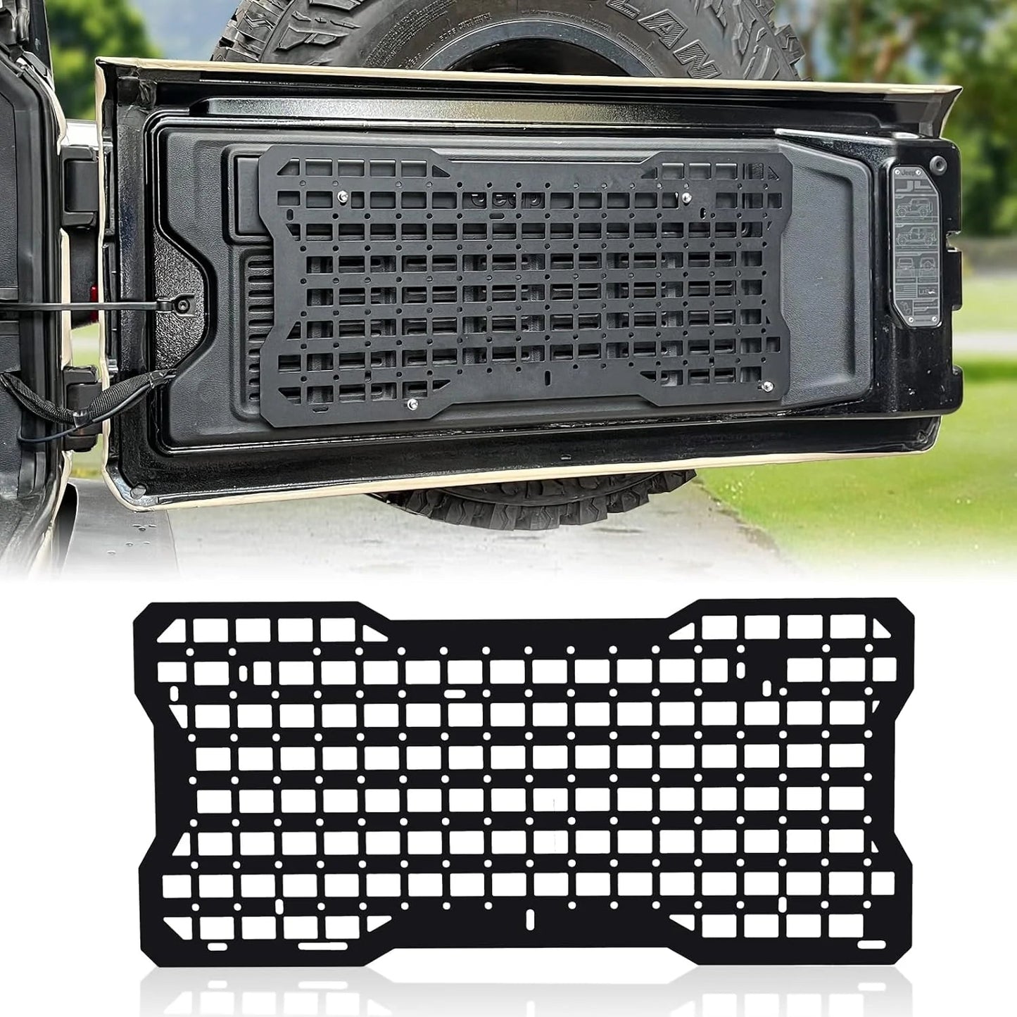JK&JL Tailgate Tactical Panel for Wrangler Tailgate Tool Kit/JL Organizer Racks Compatible with Jeep Wrangler 2007-2022 JK JKU & - Korvel