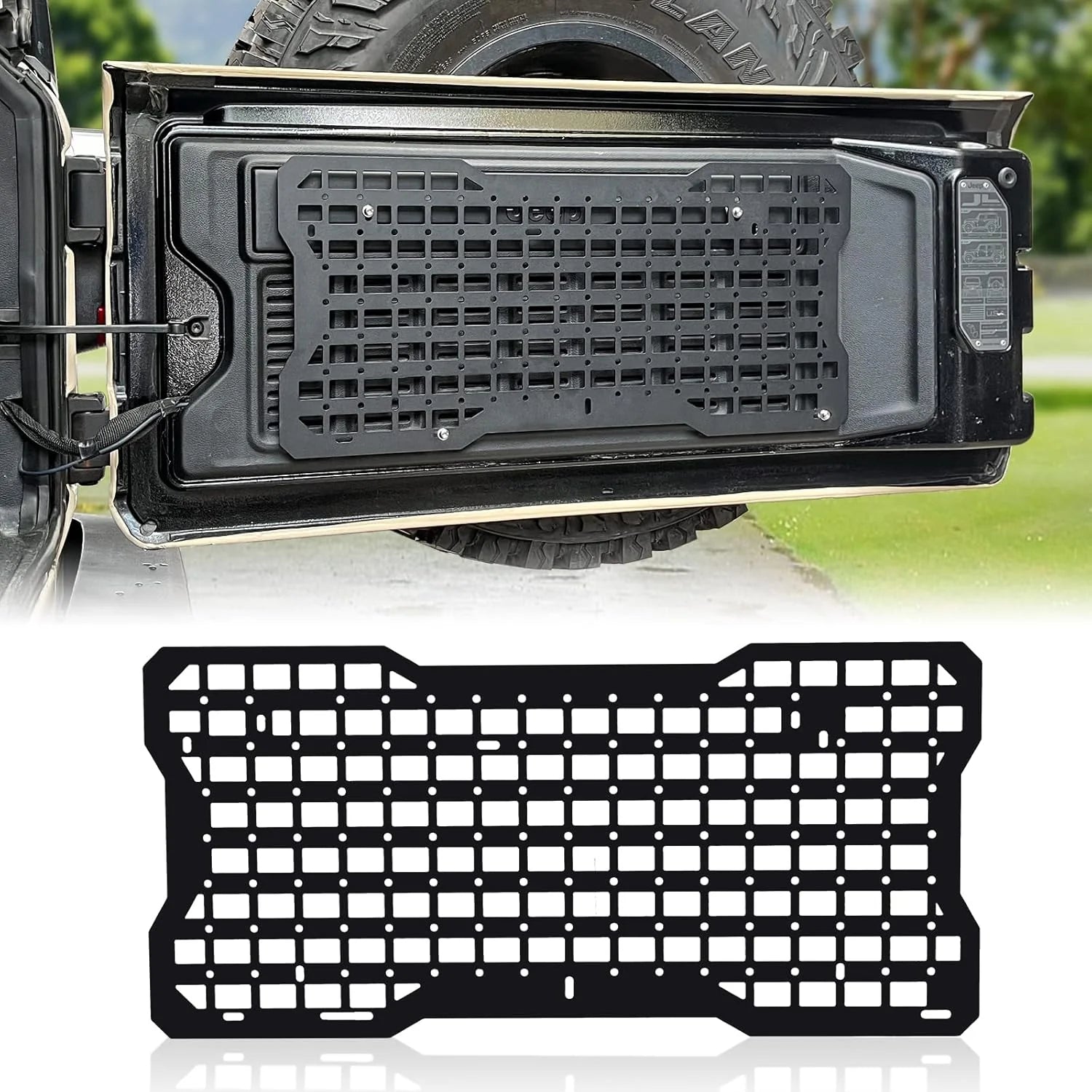 JK&JL Tailgate Tactical Panel for Wrangler Tailgate Tool Kit/JL Organizer Racks Compatible with Jeep Wrangler 2007-2022 JK JKU & - Korvel