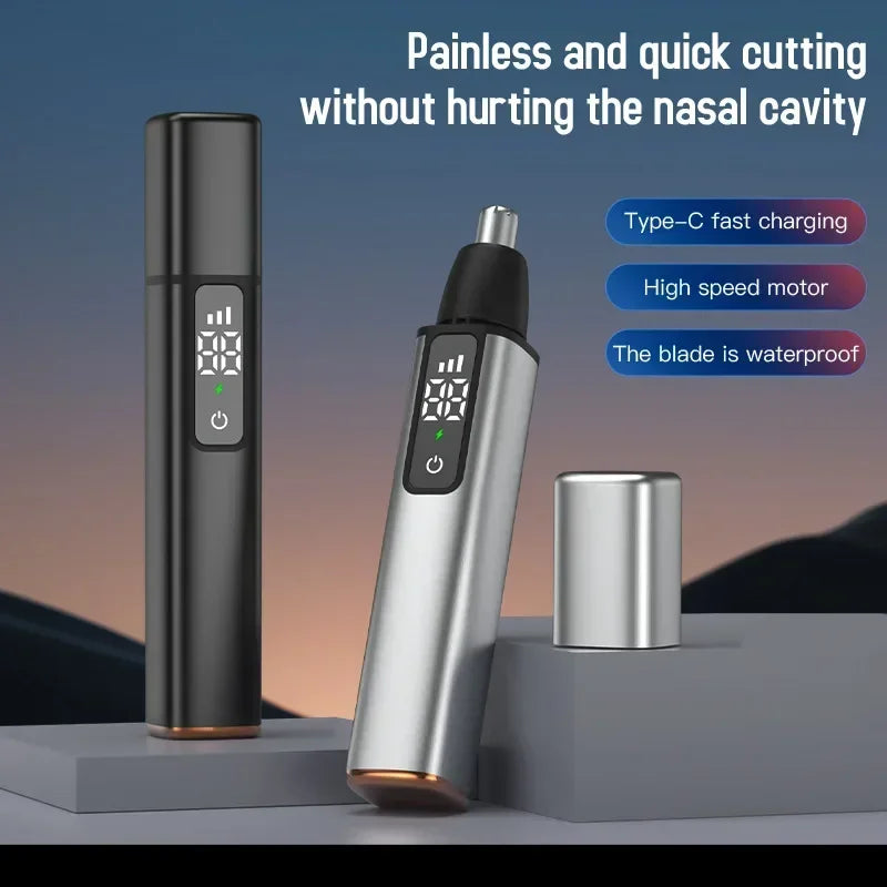 Portable LED Display Nose Hair Trimmer with USB Charging