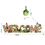 Escultura de Jardín Dwarf Welcome Card para Decoración Exterior