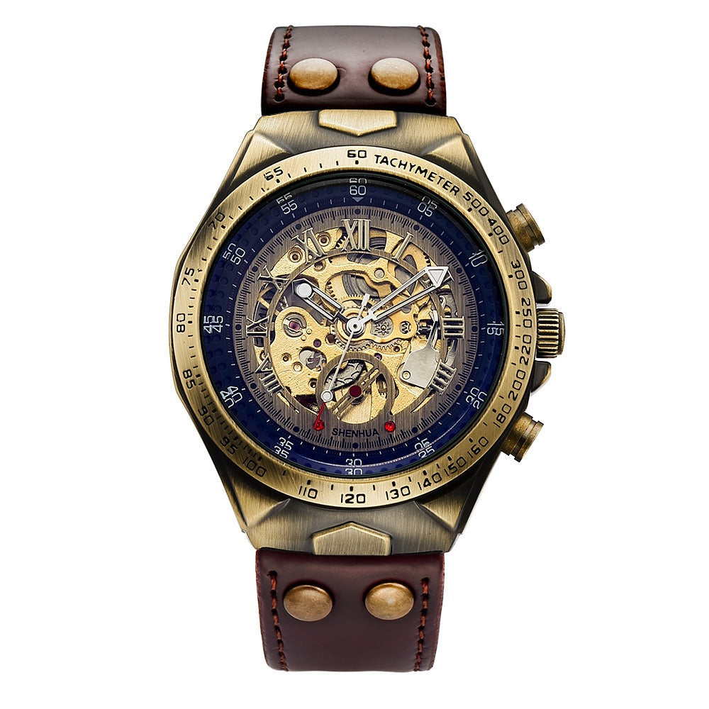 SHENHUA Men's Fashion Hollow out Watch Antique Fully Automatic Mechanical Watch - Korvel