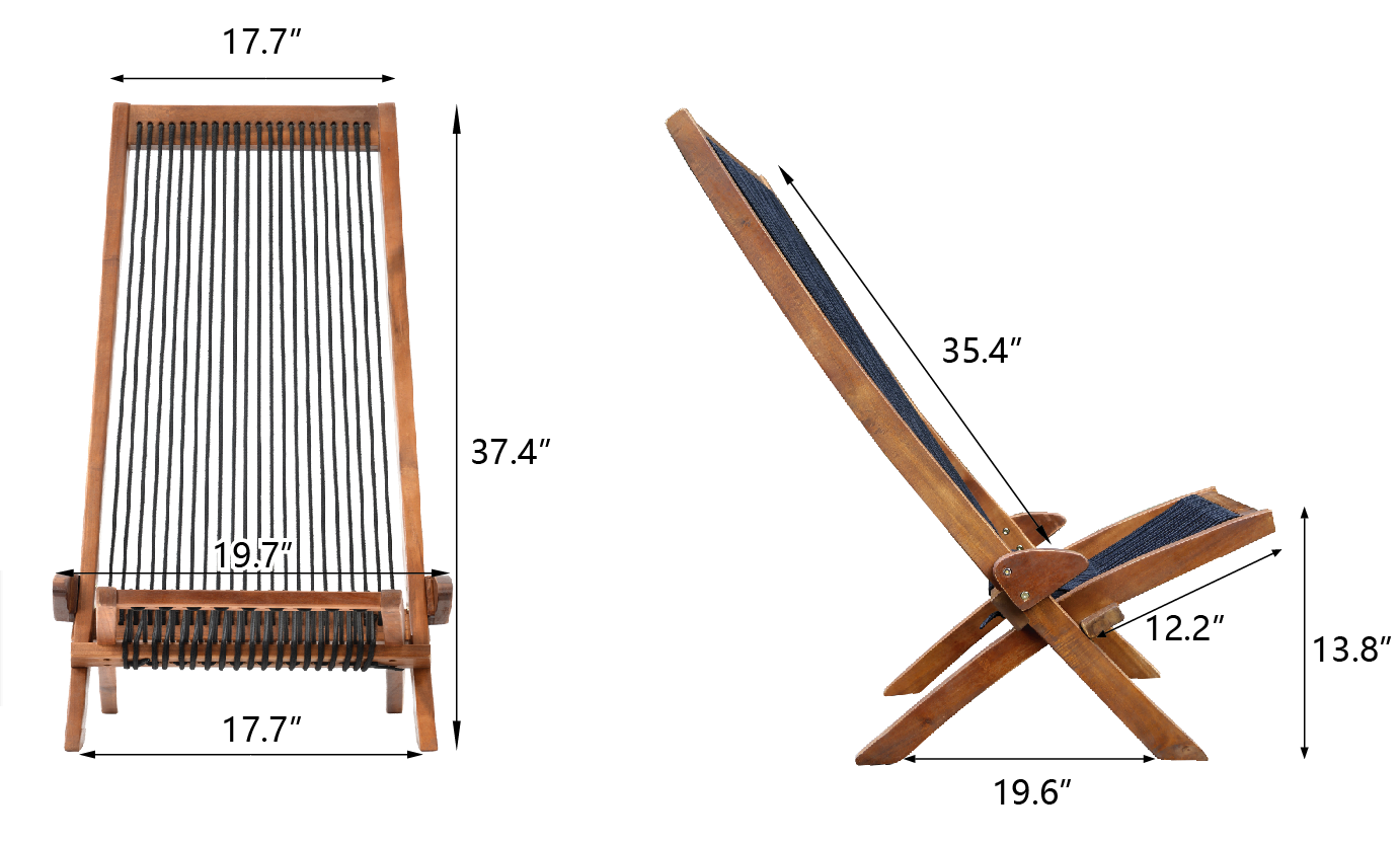 folding roping wood chair - Korvel