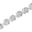 .925 Sterling Silver Miracle Set Diamond "X" Link Bracelet - 7.25"