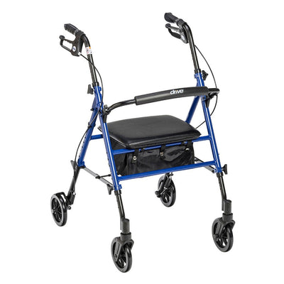 Andador Azul Ajustable en Altura de Drive Medical con Ruedas de 6"