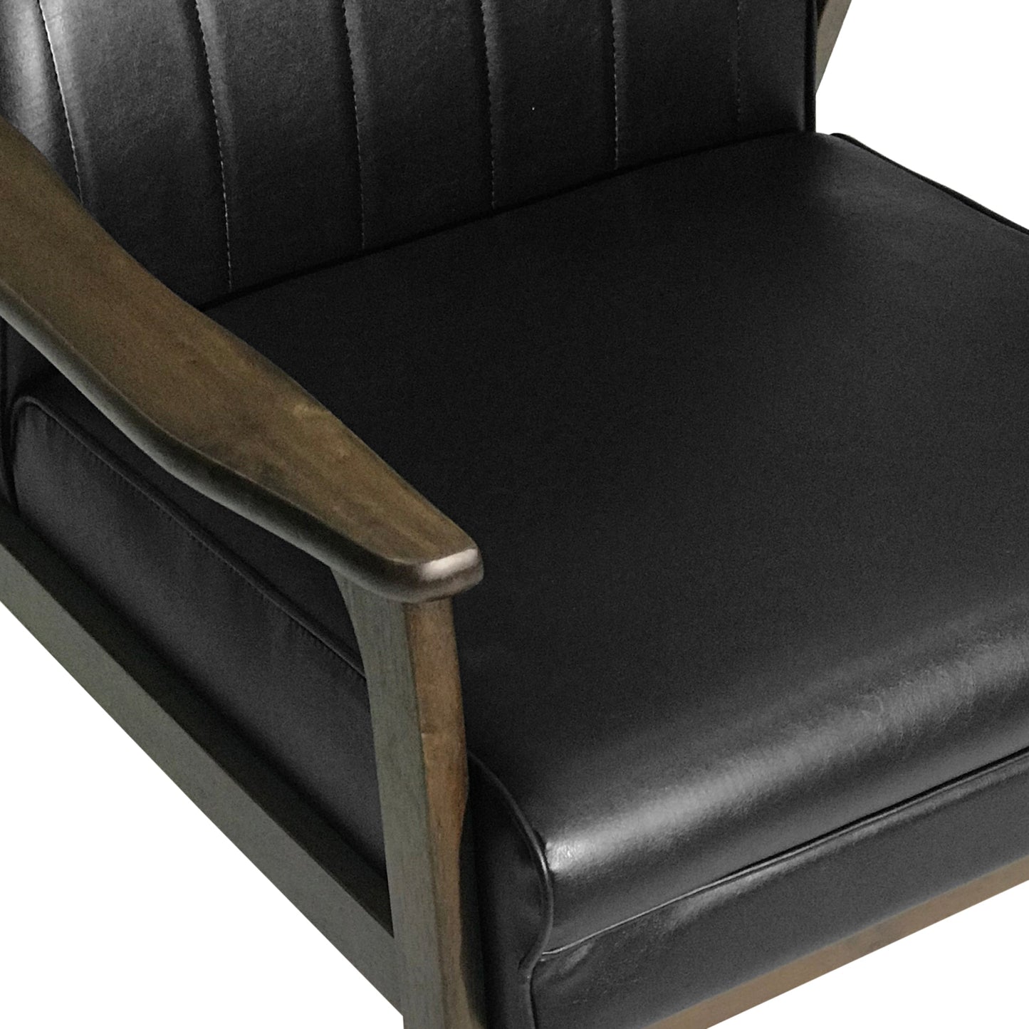 Mid Century Modern Upholstered Accent Chair in Matte Black