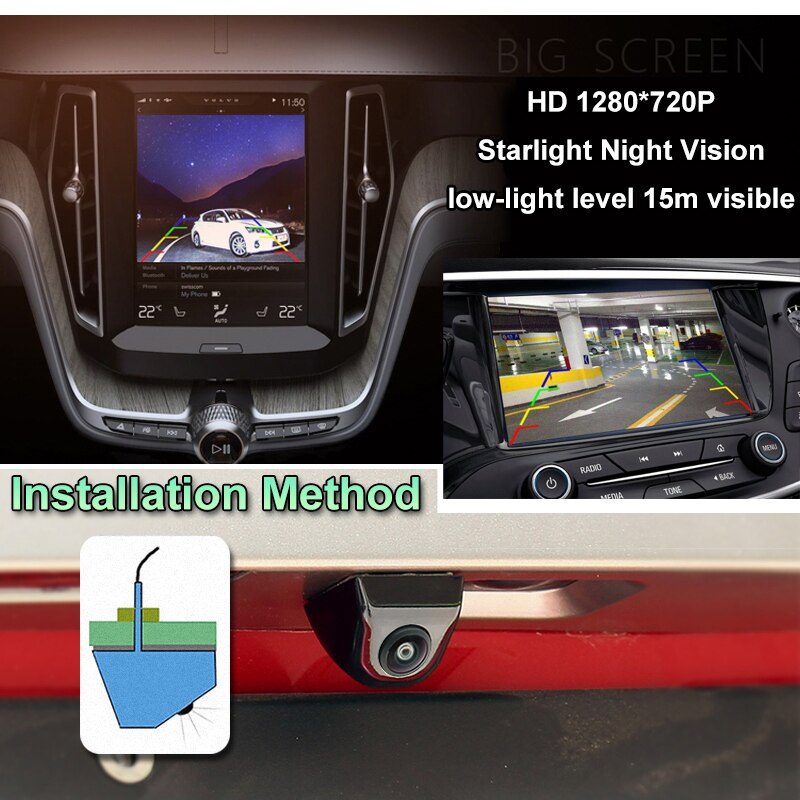 GreenYi 170 Degree Fish Eye Lens Starlight Night Vision Vehicle Rear / Front View Camera low-light level 15m visible Car Camera - Korvel